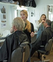 Make-up artist applying make at Iver Academy